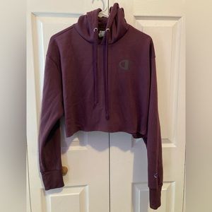 Champion Crop Hoodie Size Medium. Dark Purple/Plum